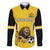 Custom Bulgaria Football Family Matching Off The Shoulder Long Sleeve Dress and Hawaiian Shirt The Lions Come Champions Yellow Version