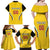 Custom Bulgaria Football Family Matching Off Shoulder Maxi Dress and Hawaiian Shirt The Lions Come Champions Yellow Version