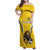 Custom Bulgaria Football Family Matching Off Shoulder Maxi Dress and Hawaiian Shirt The Lions Come Champions Yellow Version