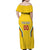 Custom Bulgaria Football Family Matching Off Shoulder Maxi Dress and Hawaiian Shirt The Lions Come Champions Yellow Version