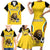 Custom Bulgaria Football Family Matching Short Sleeve Bodycon Dress and Hawaiian Shirt The Lions Come Champions Yellow Version