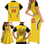 Custom Bulgaria Football Family Matching Short Sleeve Bodycon Dress and Hawaiian Shirt The Lions Come Champions Yellow Version