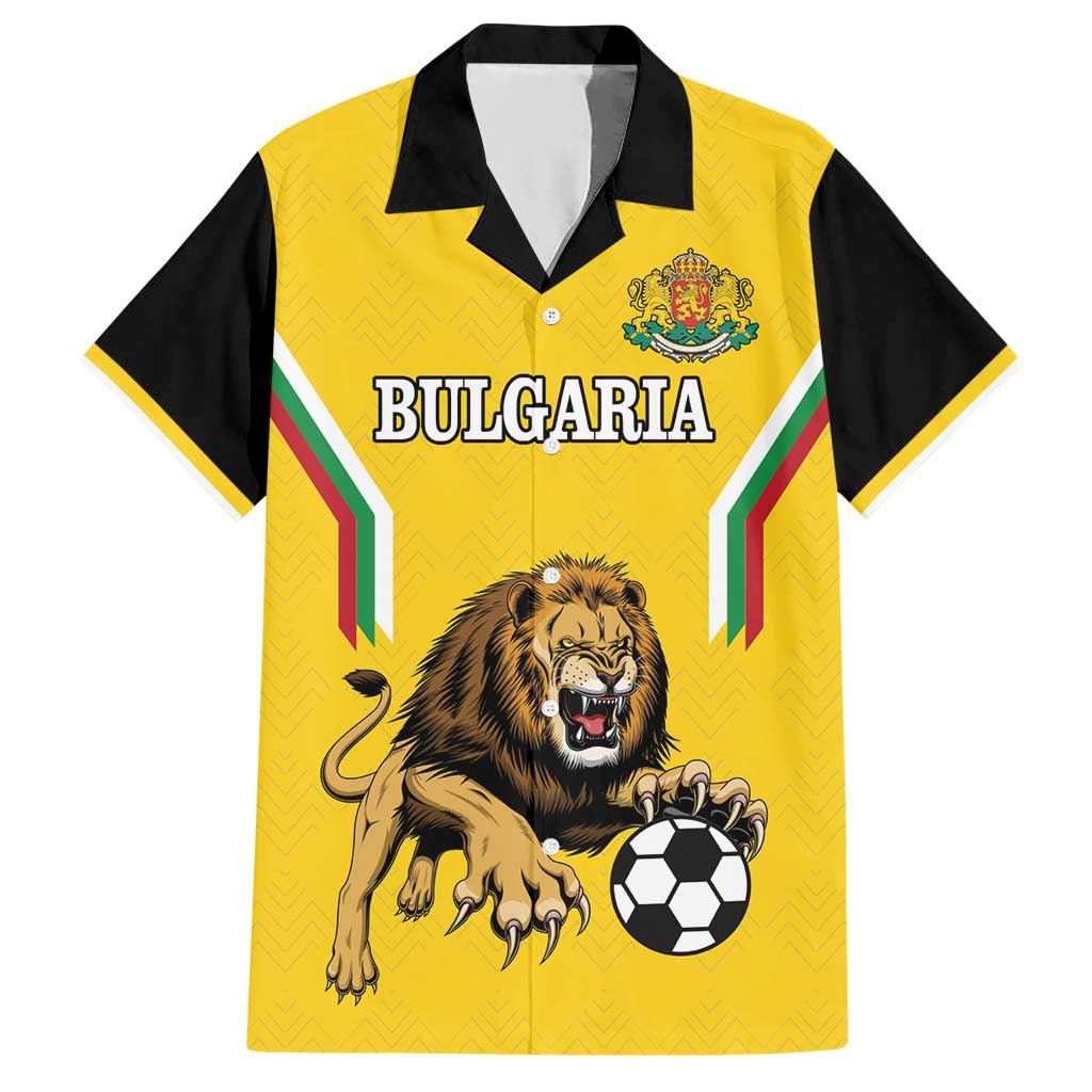 Custom Bulgaria Football Hawaiian Shirt The Lions Come Champions Yellow Version