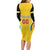 Custom Bulgaria Football Long Sleeve Bodycon Dress The Lions Come Champions Yellow Version