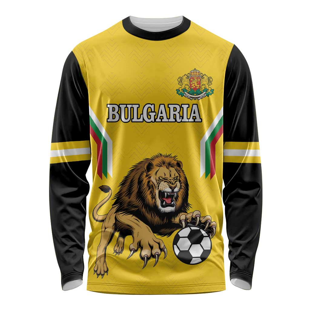 Custom Bulgaria Football Long Sleeve Shirt The Lions Come Champions Yellow Version