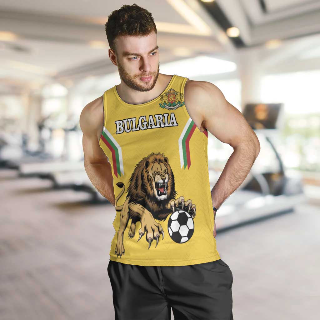 Custom Bulgaria Football Men Tank Top The Lions Come Champions Yellow Version