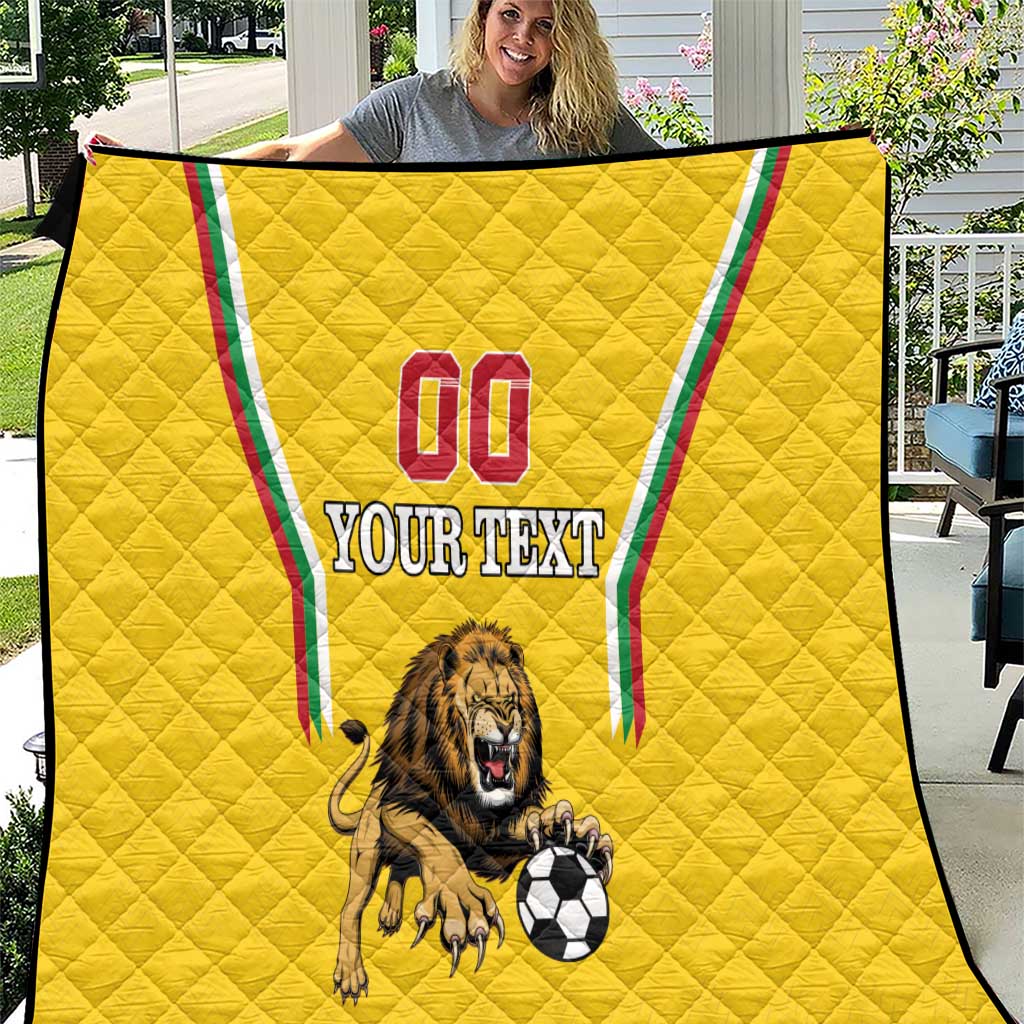 Custom Bulgaria Football Quilt The Lions Come Champions Yellow Version - Wonder Print Shop