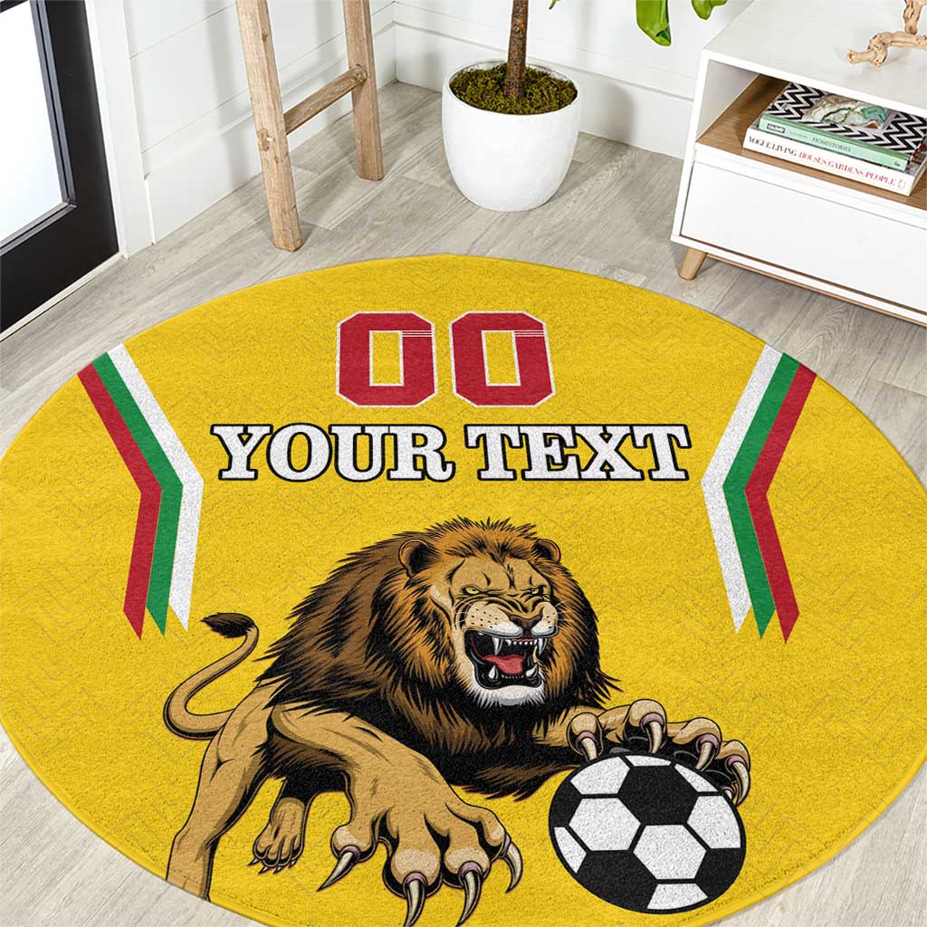 Custom Bulgaria Football Round Carpet The Lions Come Champions Yellow Version - Wonder Print Shop