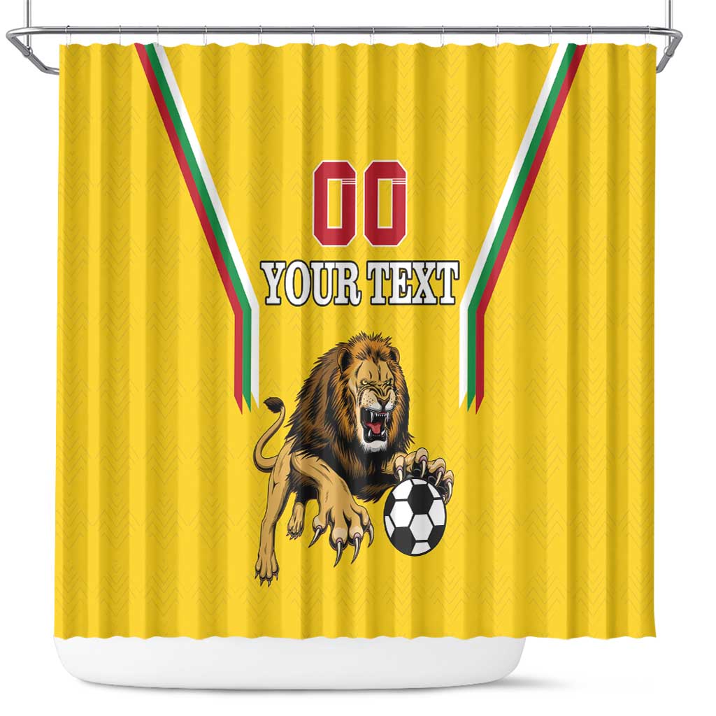 Custom Bulgaria Football Shower Curtain The Lions Come Champions Yellow Version - Wonder Print Shop