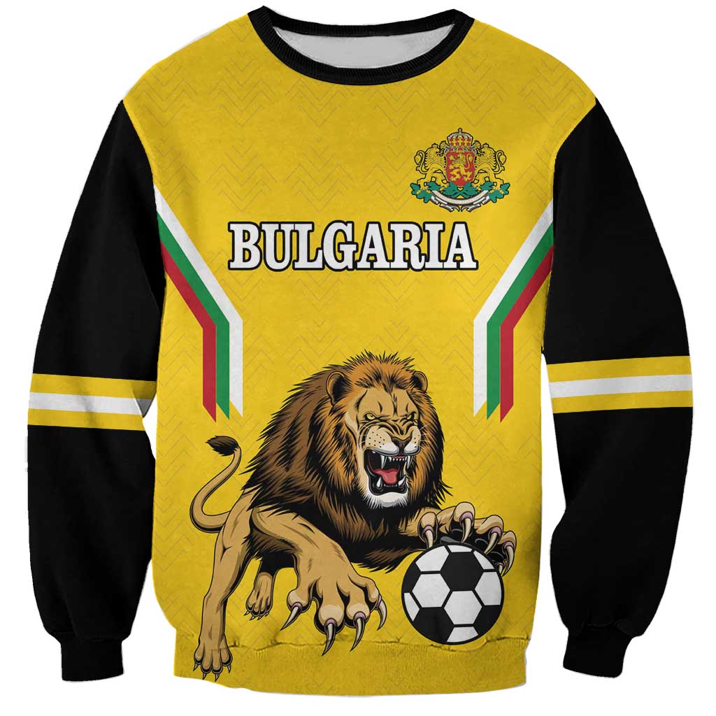 Custom Bulgaria Football Sweatshirt The Lions Come Champions Yellow Version - Wonder Print Shop