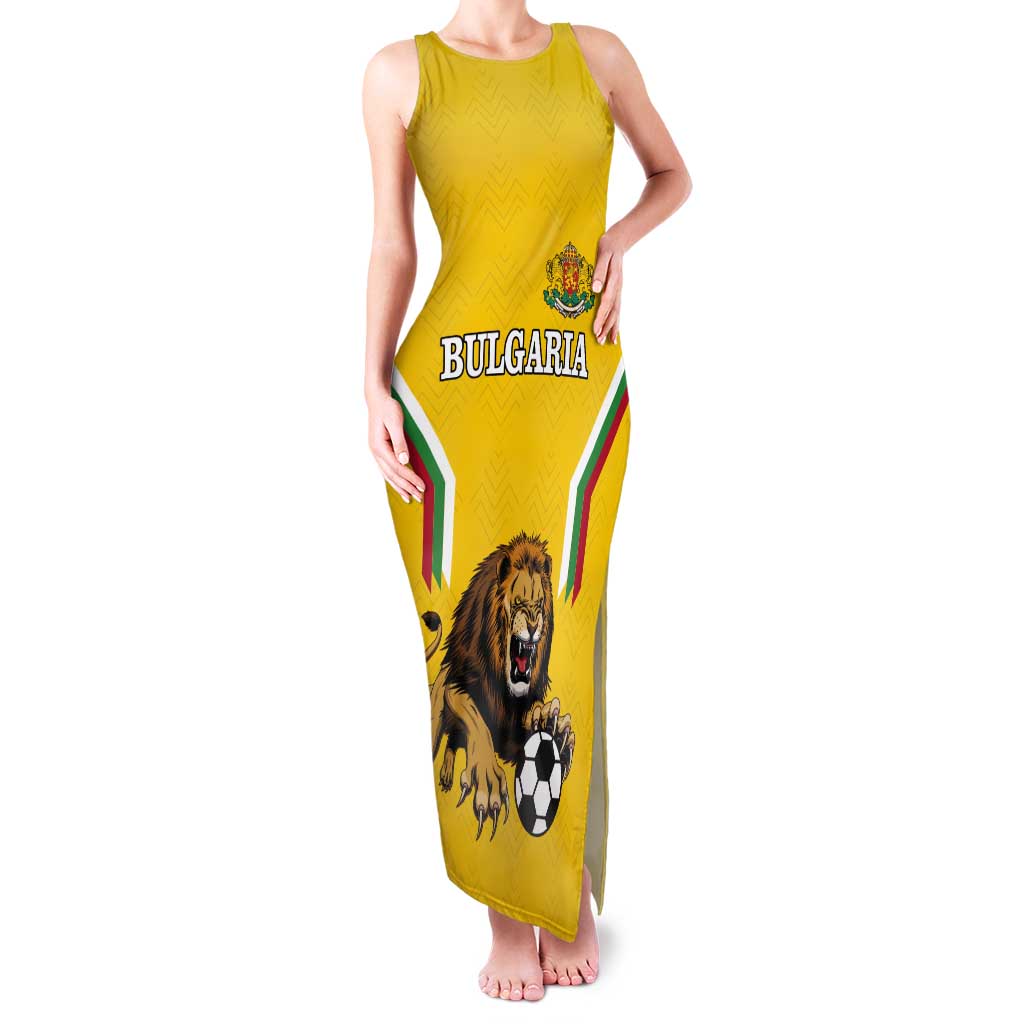 Custom Bulgaria Football Tank Maxi Dress The Lions Come Champions Yellow Version - Wonder Print Shop