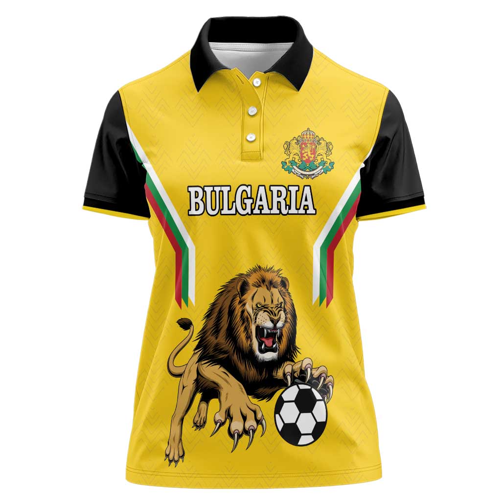 Custom Bulgaria Football Women Polo Shirt The Lions Come Champions Yellow Version - Wonder Print Shop