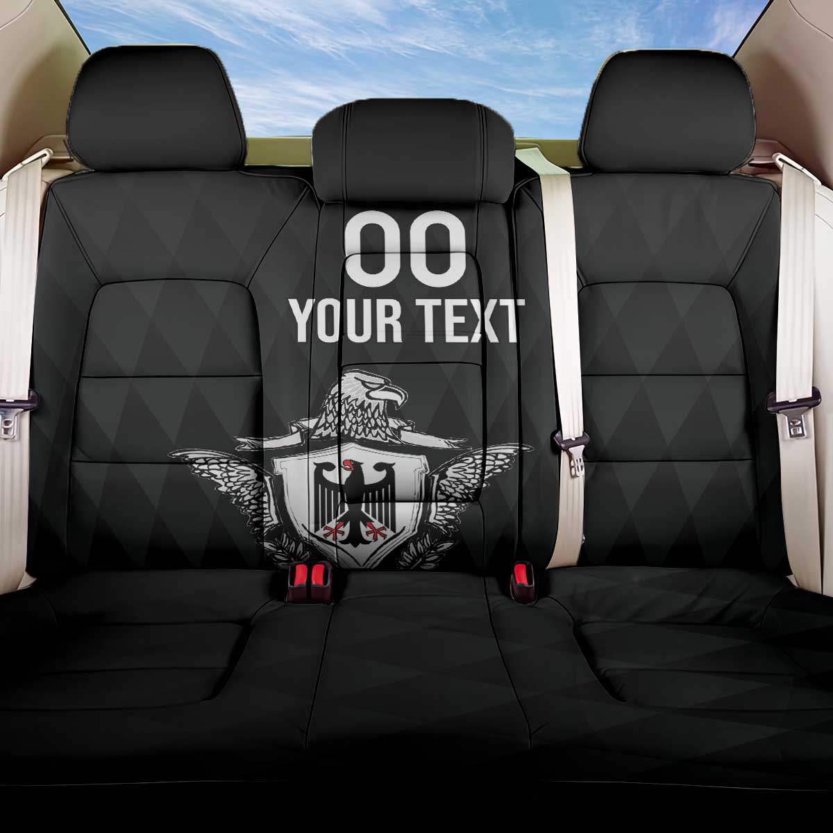 Custom Germany Rugby Back Car Seat Cover Black Eagles Special Style