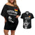 Custom Germany Rugby Couples Matching Off Shoulder Short Dress and Hawaiian Shirt Black Eagles Special Style