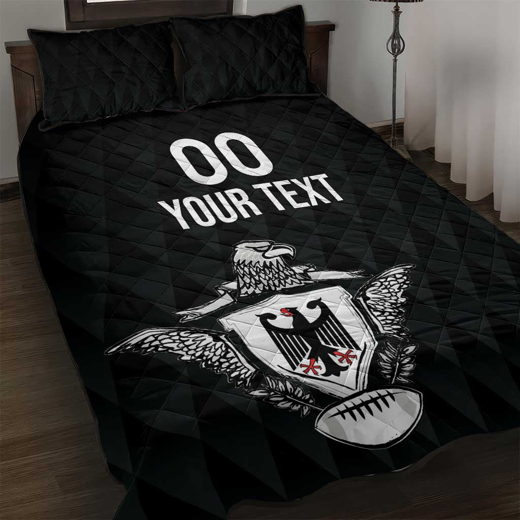 Custom Germany Rugby Quilt Bed Set Black Eagles Special Style - Wonder Print Shop