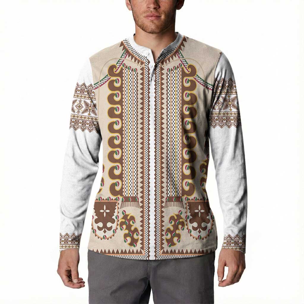 Hutsul Keptar Ukraine Button Sweatshirt Carpathian Folk Embroidery Heritage Style - Wonder Print Shop