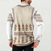 Hutsul Keptar Ukraine Button Sweatshirt Carpathian Folk Embroidery Heritage Style - Wonder Print Shop