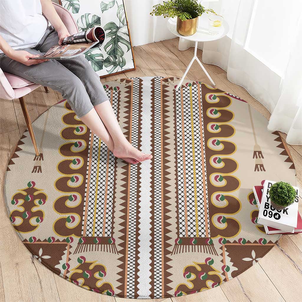 Hutsul Keptar Ukraine Round Carpet Carpathian Folk Embroidery Heritage Style - Wonder Print Shop