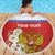 Personalized Russia Beach Blanket Coat Of Arms With Chamomile Flower