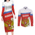 Personalized Russia Couples Matching Long Sleeve Bodycon Dress and Long Sleeve Button Shirt Coat Of Arms With Chamomile Flower