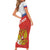 Personalized Russia Family Matching Short Sleeve Bodycon Dress and Hawaiian Shirt Coat Of Arms With Chamomile Flower