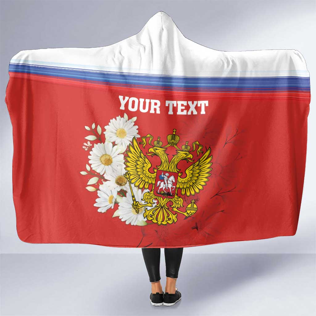 Personalized Russia Hooded Blanket Coat Of Arms With Chamomile Flower