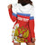 Personalized Russia Hoodie Dress Coat Of Arms With Chamomile Flower