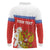 Personalized Russia Long Sleeve Polo Shirt Coat Of Arms With Chamomile Flower