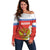 Personalized Russia Off Shoulder Sweater Coat Of Arms With Chamomile Flower