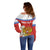 Personalized Russia Off Shoulder Sweater Coat Of Arms With Chamomile Flower