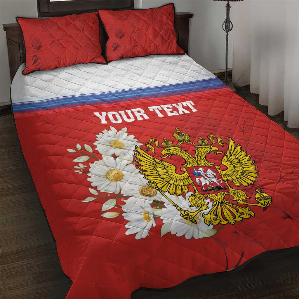 Personalized Russia Quilt Bed Set Coat Of Arms With Chamomile Flower