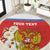 Personalized Russia Round Carpet Coat Of Arms With Chamomile Flower