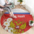 Personalized Russia Round Carpet Coat Of Arms With Chamomile Flower