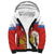 Personalized Russia Sherpa Hoodie Coat Of Arms With Chamomile Flower