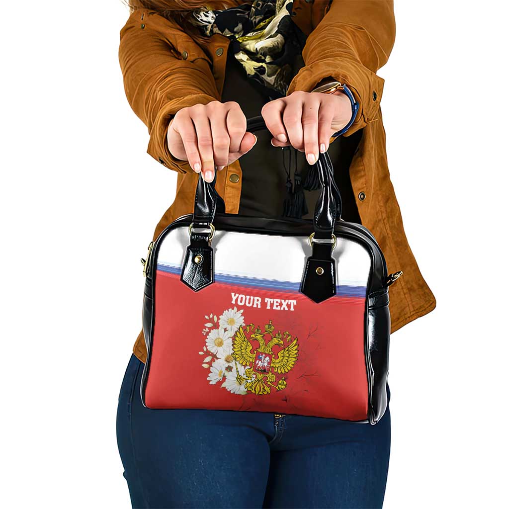 Personalized Russia Shoulder Handbag Coat Of Arms With Chamomile Flower