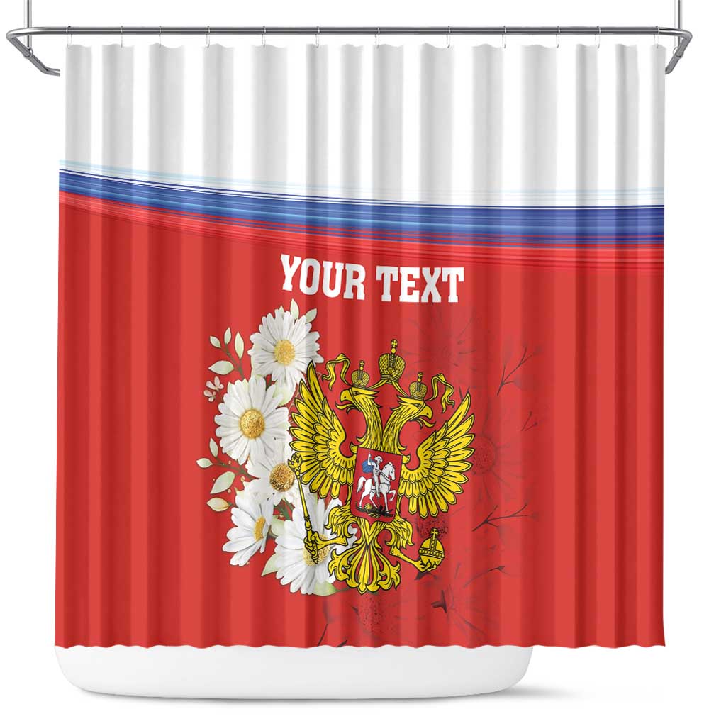 Personalized Russia Shower Curtain Coat Of Arms With Chamomile Flower