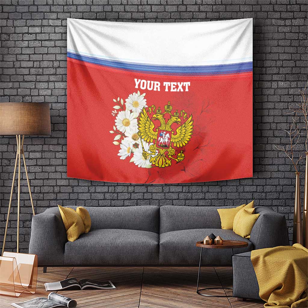 Personalized Russia Tapestry Coat Of Arms With Chamomile Flower