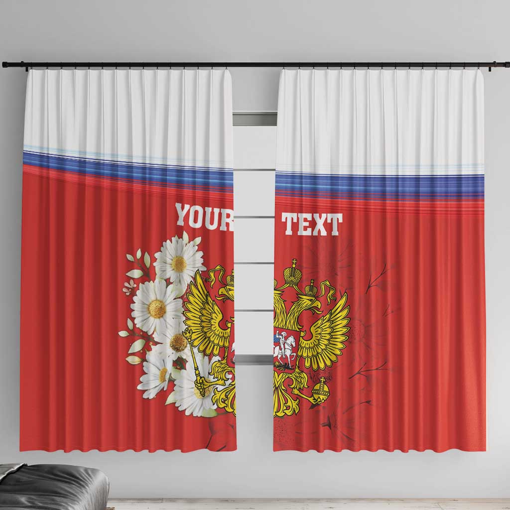 Personalized Russia Window Curtain Coat Of Arms With Chamomile Flower