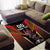 Custom Belgium Football Area Rug Les Diables rouges Devil Mascot