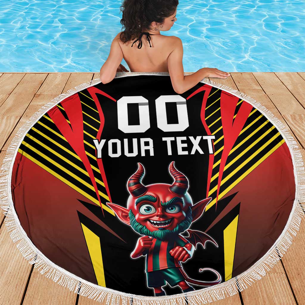 Custom Belgium Football Beach Blanket Les Diables rouges Devil Mascot