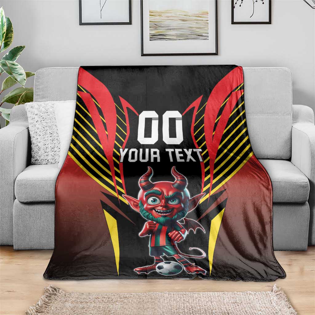 Custom Belgium Football Blanket Les Diables rouges Devil Mascot
