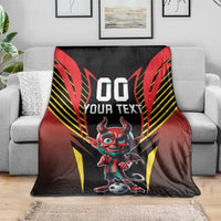 Custom Belgium Football Blanket Les Diables rouges Devil Mascot