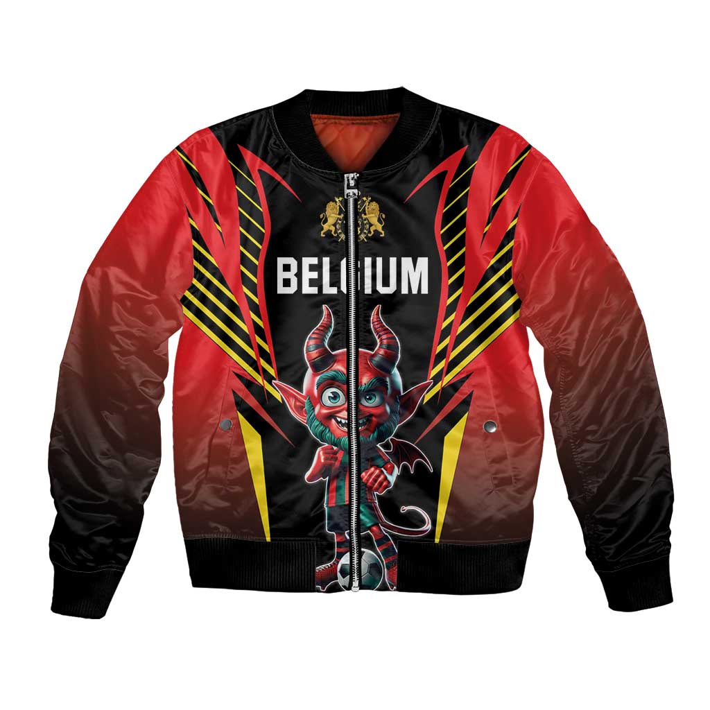 Custom Belgium Football Bomber Jacket Les Diables rouges Devil Mascot