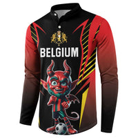 Custom Belgium Football Button Sweatshirt Les Diables rouges Devil Mascot