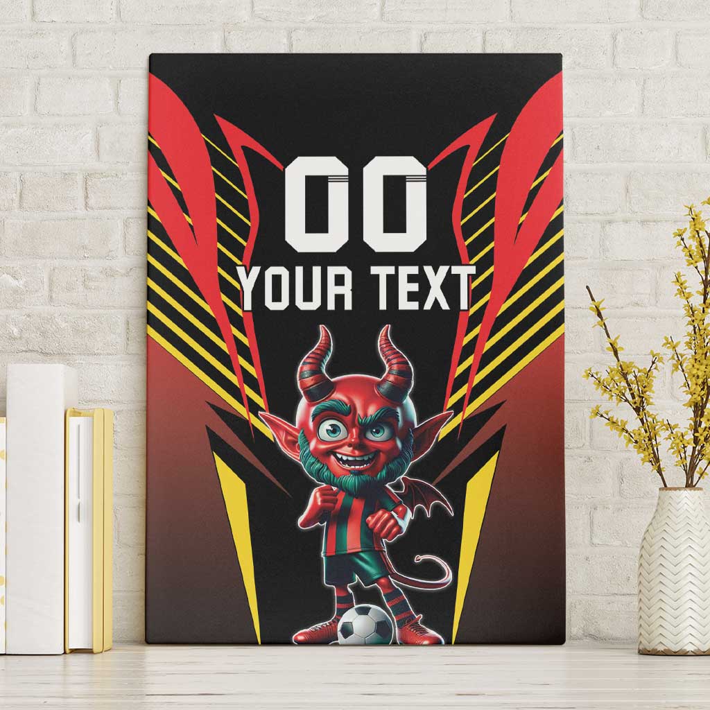 Custom Belgium Football Canvas Wall Art Les Diables rouges Devil Mascot