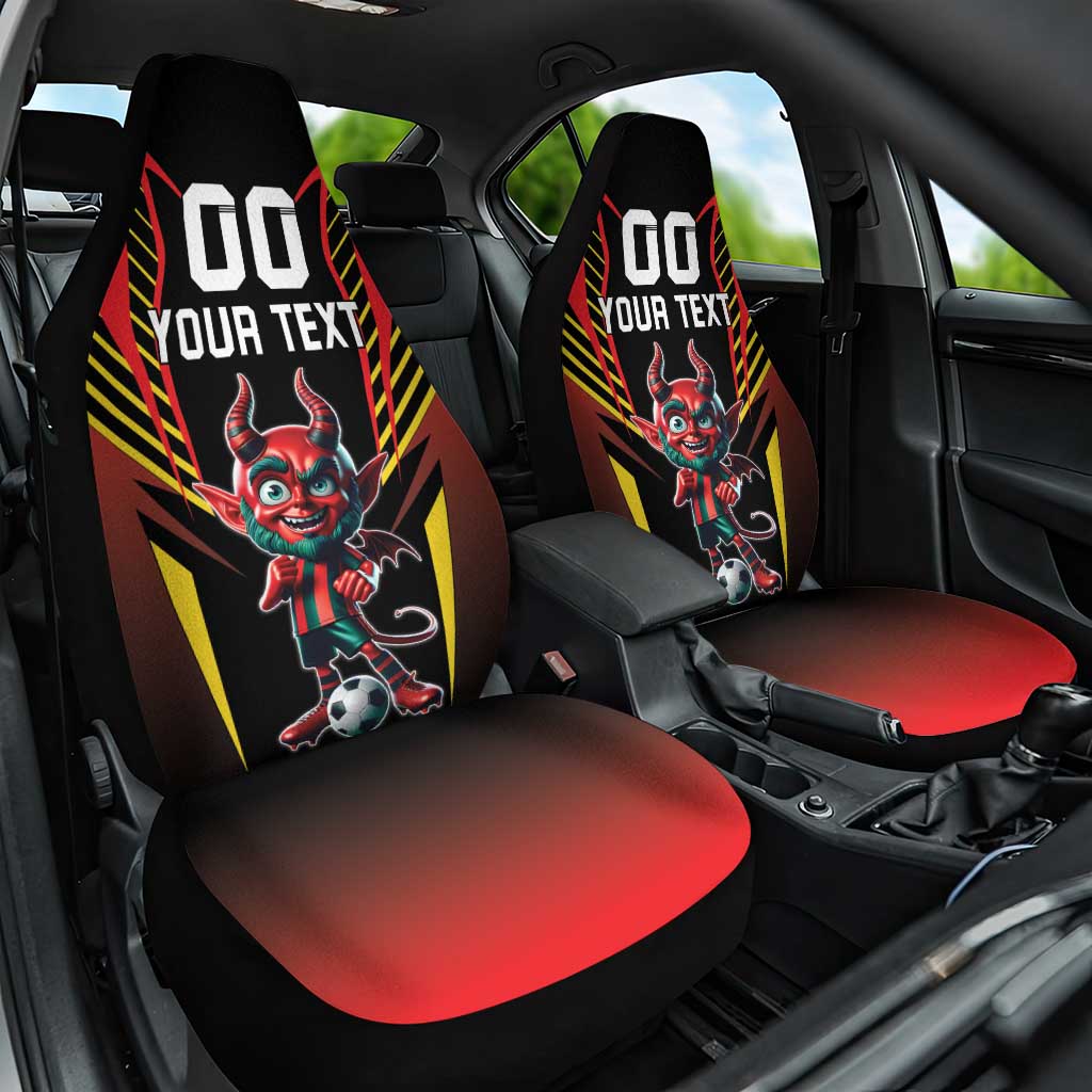 Custom Belgium Football Car Seat Cover Les Diables rouges Devil Mascot