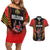 Custom Belgium Football Couples Matching Off Shoulder Short Dress and Hawaiian Shirt Les Diables rouges Devil Mascot