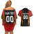 Custom Belgium Football Couples Matching Off Shoulder Short Dress and Hawaiian Shirt Les Diables rouges Devil Mascot