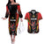 Custom Belgium Football Couples Matching Off The Shoulder Long Sleeve Dress and Hawaiian Shirt Les Diables rouges Devil Mascot