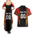 Custom Belgium Football Couples Matching Summer Maxi Dress and Hawaiian Shirt Les Diables rouges Devil Mascot